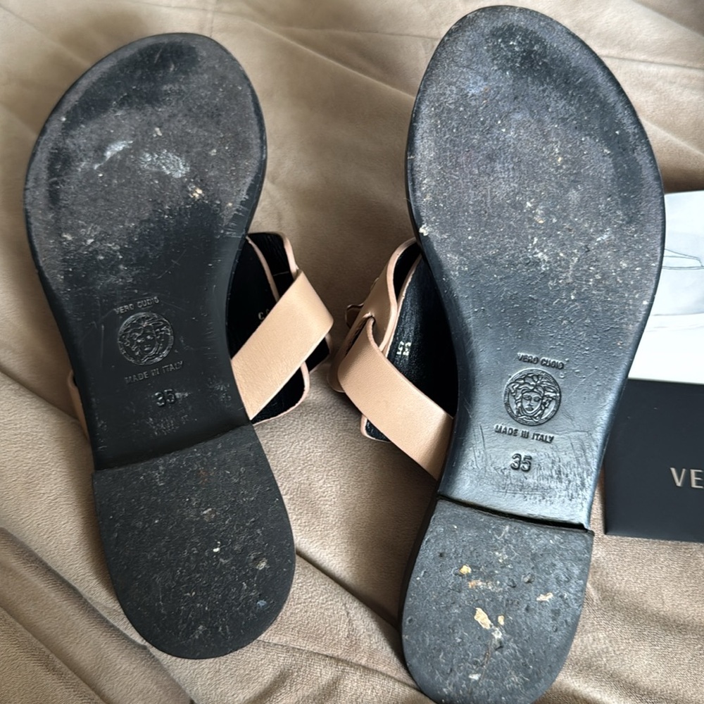 Versace tan gold Medusa sandals - Picture 8 of 15